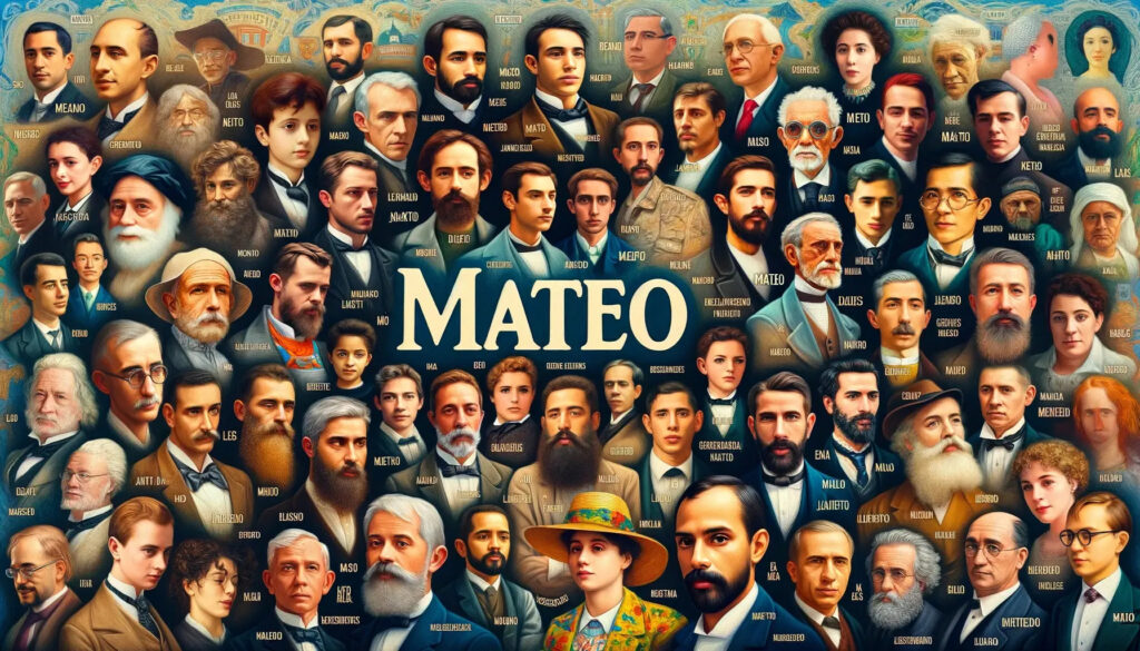 Personalidades famosas: un nuevo collage con personajes conocidos llamados Mateo, de diversas épocas y profesiones.